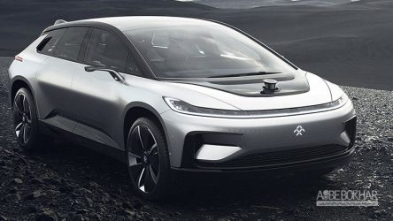 ابرخودروی الکتریکی FF91 بر روی جاده