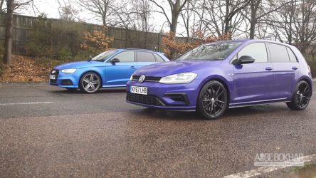 دشمنی خانوادگی،درگ بین فولکس واگن Golf R و آئودیS3 + ویدیو