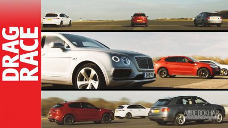 ویدیو درگ جذاب بنتلی بنتایگا،پورشه کاین توربو و آلفارومئو استلویو Quadrifoglio