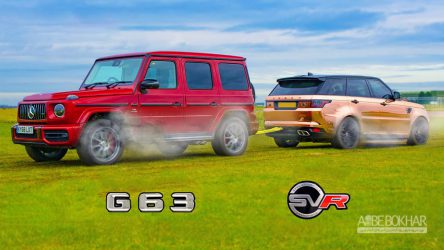 رقابت طناب کشی میان مرسدس بنز G63 و رنج رور اسپرت SVR