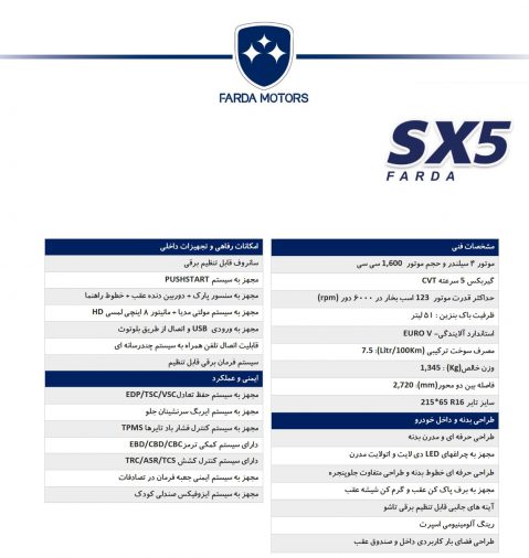 کاتالوگ فردا SX5