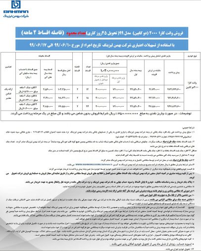 شرایط فروش گروه بهمن