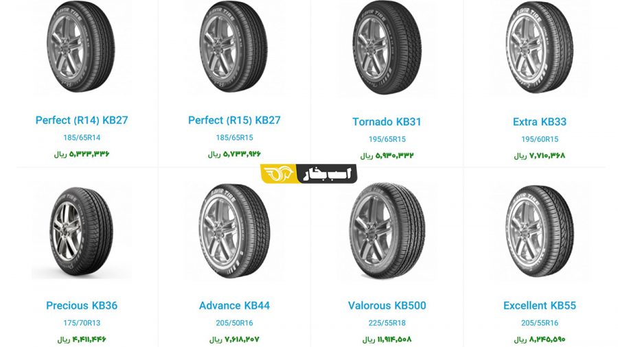 قیمت لاستیک های کویر تایر