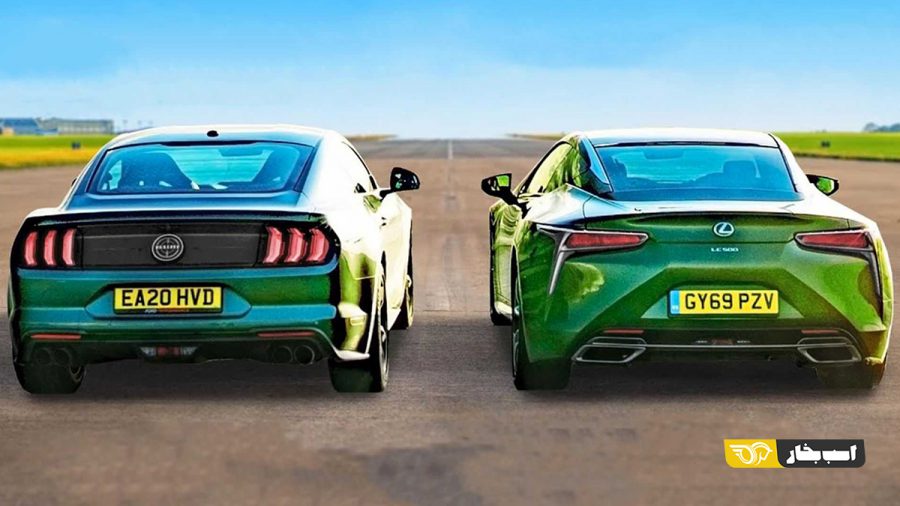 درگ موستانگ بولیت با لکسوس LC500