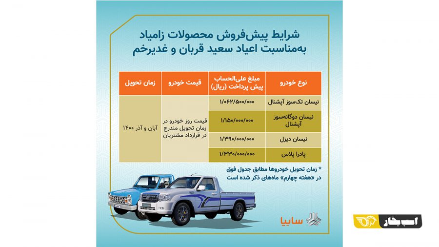 پیش‌فروش محصولات زامیاد