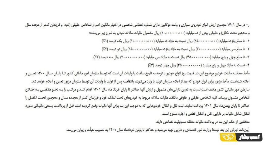 مالیات خودروهای لوکس