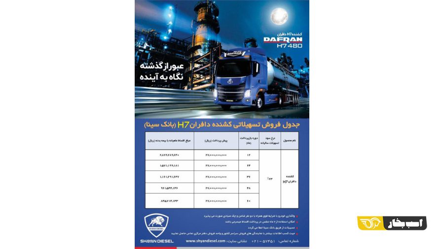 شرایط فروش دافران H7