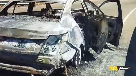 آتش گرفتن یک دستگاه شاهین در جاده هشتگرد-طالقان