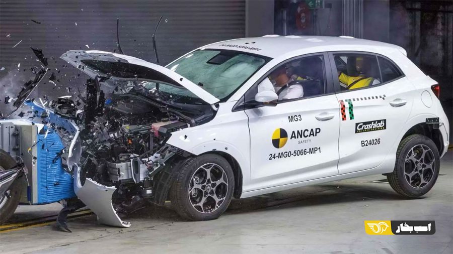 تست تصادف ام جی 3 (MG3) با سه ستاره ایمنی در ANCAP