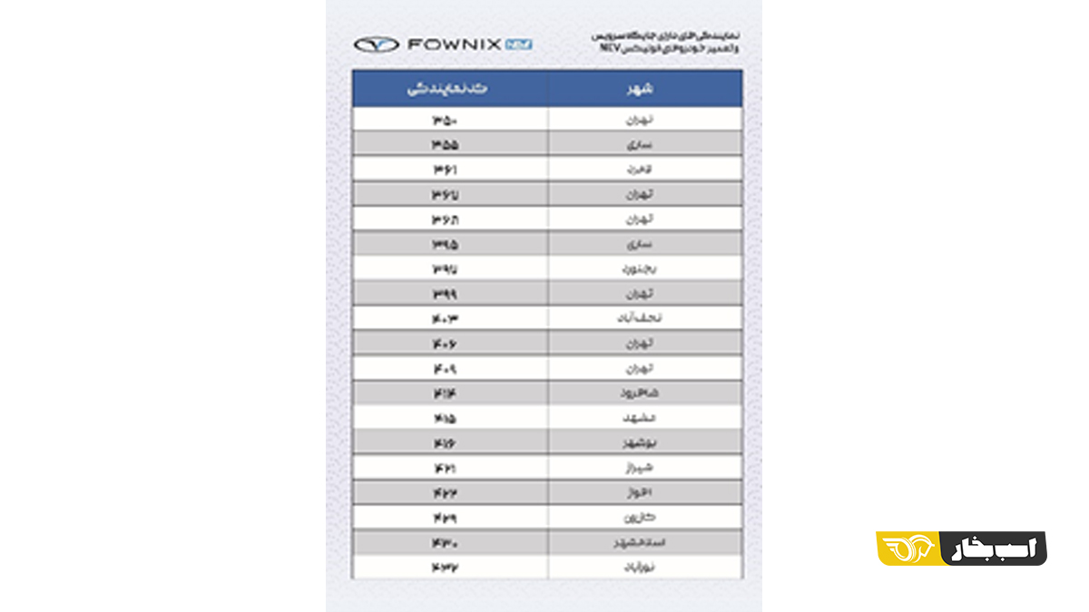 خدمات پس از فروش فونیکس NEV