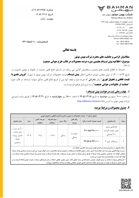 شرایط فروش فیدلیتی الیت خرداد 1405