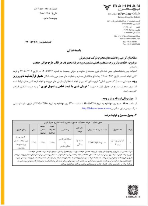 شرایط فروش فیدلیتی پرستیژ خرداد 1405